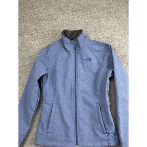 The North Face Windwall Jacket Womens Small Blue Softshell Full Zip Fleece Lined